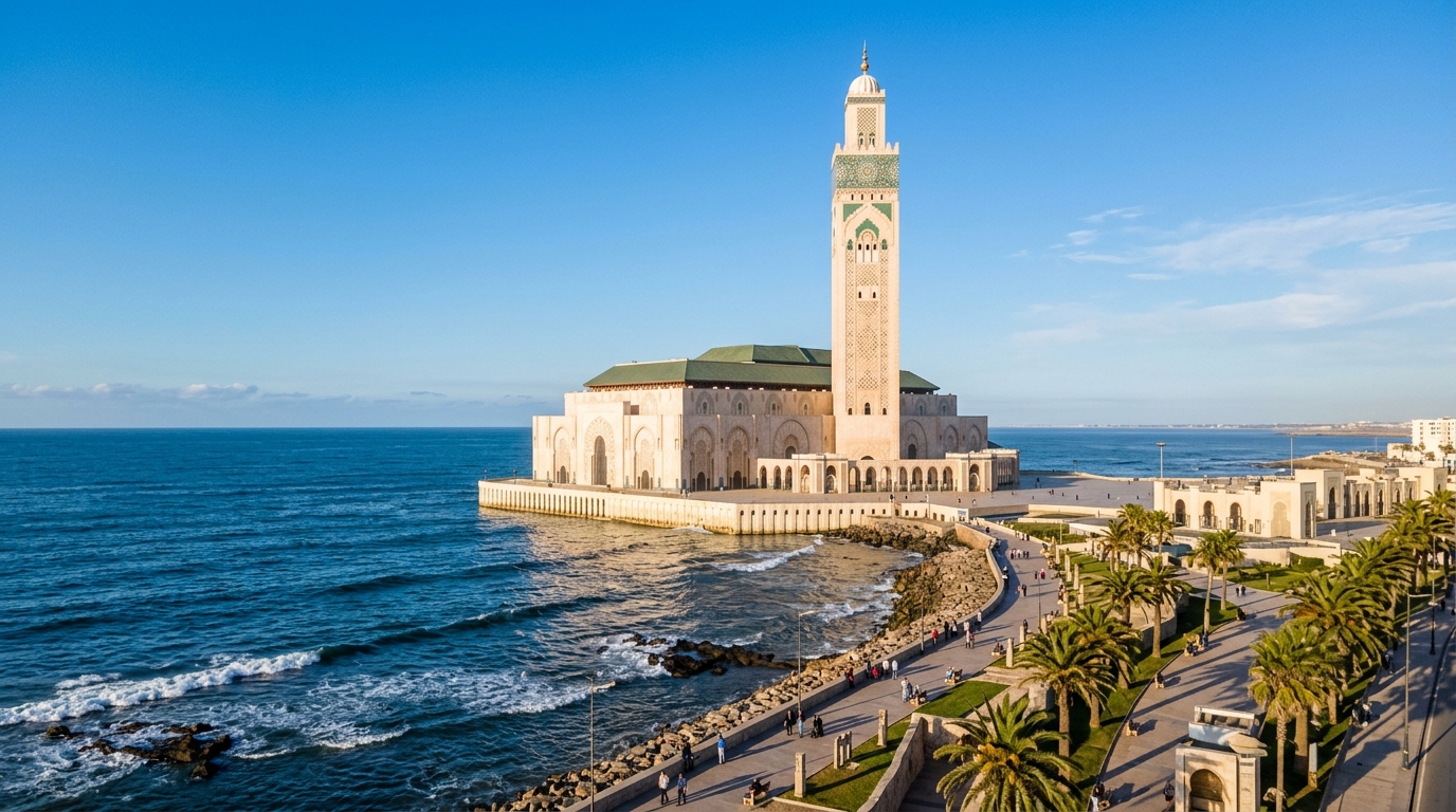 Mosquée Hassan II et Corniche d'Ain Diab à Casablanca